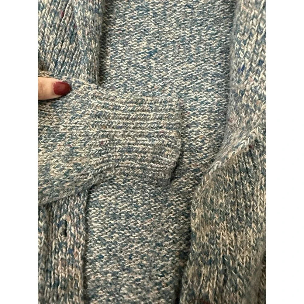 Honors Womens M Marled Wool Blend Cardigan Shawl Collar Cable Knit Vintage